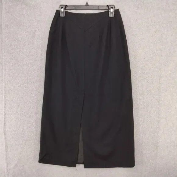 harve benard by benard holtzman Skirt Size 6 100% Wool Black Pencil Maxi Slit